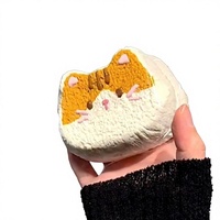 Jouet Squishy en Silicone Crème Dessert, Mini Chat Pain Crème Fouettée à Rebond Lent Anti-Stress, Décoration de Bureau