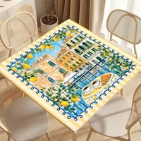 Tapis de jeu de mahjong moderne à motif floral tropical, antidérapant, avec support en EVA, surface en PU, résistant à l'eau, durable et lavable