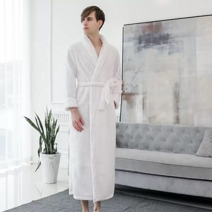 <span class=keywords><strong>Bata</strong></span> Larga de Franela Cálida para Mujer y Hombre, <span class=keywords><strong>Bata</strong></span> de Baño Suave para Hotel y Hogar con Cierre de Cordón, Talla Grande, Transpirable para Invierno - Product Image 3