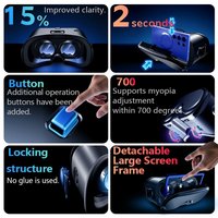 Lunettes VR 2026 les plus vendues NOUVELLES Lunettes de réalité virtuelle mobiles >80 pouces Écran plein écran Lunettes VR à grand angle Casque VR