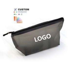 Korean <b>Transparent</b> Organizer Fashion Black PVC Cosmetic <b>Makeup</b> <b>Bag</b> With Custom Logo Print - Product Image 1