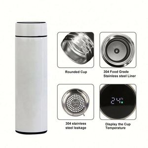 Bouteille d'eau intelligente personnalisée avec logo, 500 ml, sous vide, avec affichage LED de la température, couvercles et infuseur à thé – Vente en gros - Product Image 2