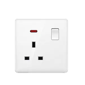 Single 13A switched socket com luz Interruptor De Parede Universal Wall Socket