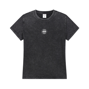 T-shirt vintage à manches courtes en coton 100% lavé, impression numérique graphique 275GSM, pour femmes - Product Image 1