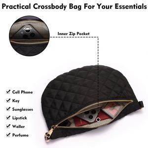 Bolso Bandolera de Media Luna Acolchado de Moda, Impermeable, Súper Elegante y Altamente Funcional para Compras, Citas y Actividades al Aire Libre - Product Image 2
