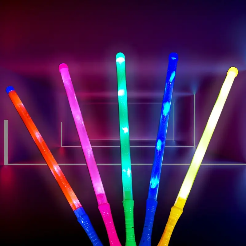 Magic rainbow medium large rgb cheering up led light glowing stick for concerts and bar parties