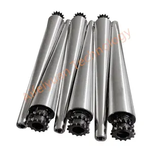China Curve Conveyor Chain Driven Motorized Powered Sprocket Stainless Steel Tube Gravity Tapered Idler Conveyor Rollers