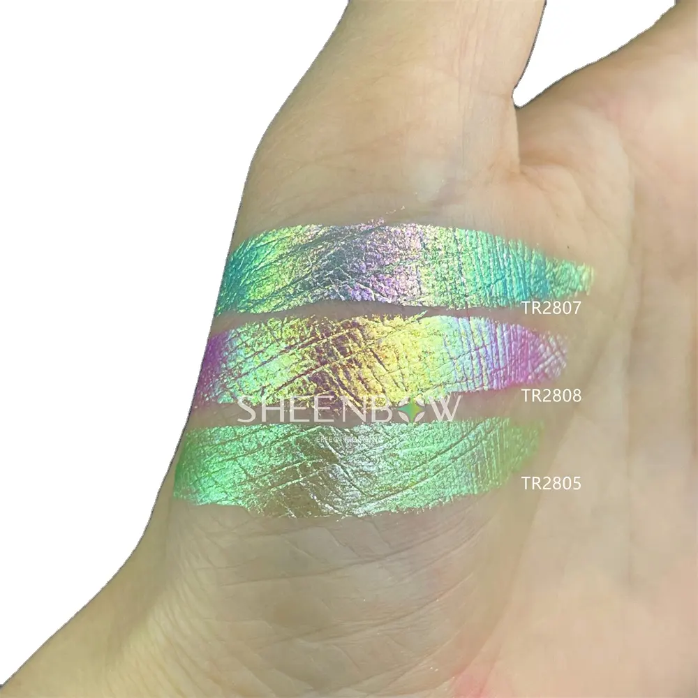 Multicolor Rainbow Mermaid Oogschaduw Regenboog Kleur Aurora Cosmetische Basis Grade High End Kameleon Poeder