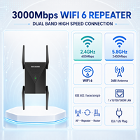Repetidor Inalámbrico de 3000Mbps, Extensor de Cobertura WiFi de Doble Banda, Amplificador de Señal para Hotel, Oficina, Almacén y Hogar