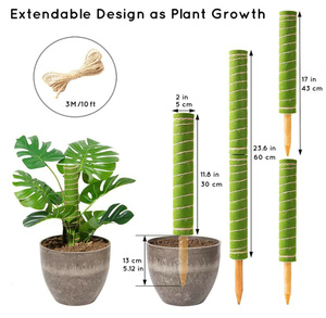 Tiges de mousse de 28,7 pouces pour plantes grimpantes, supports en tissu de mousse pour plantes grimpantes d'intérieur et d'extérieur, croissance verticale, attaches en <span class=keywords><strong>corde</strong></span> de sisal - Product Image 3