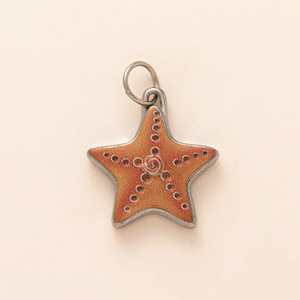 Ciondolo Artigianale Manna in Acciaio Inox Dipinto a Mano con Stella e Nuvola, Placcato in Oro 18K, Charm per Creazione di Gioielli Fai-da-Te - Product Image 5