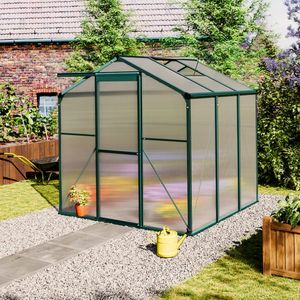 HUIDING <span class=keywords><strong>Serre</strong></span> <span class=keywords><strong>de</strong></span> 6x6 pieds pour l'extérieur <span class=keywords><strong>Serre</strong></span> en aluminium <span class=keywords><strong>Polycarbonate</strong></span> pour l'extérieur <span class=keywords><strong>Jardin</strong></span> Cour - Product Image 1