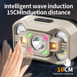 <span class=keywords><strong>Bandeau</strong></span> de phare extérieur inductible étanche réglable 60 ° alimenté d'urgence phare de lampe de poche lumineux batterie intégrée - Product Image 2