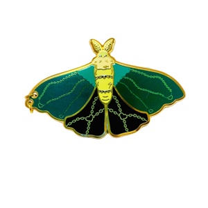 Spilla da bavero personalizzata in metallo nero da 3 pollici con smalto morbido e stampa UV, a tema animali violenti, spille da bavero personalizzate in smalto - Product Image 2