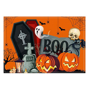 New Cổ Điển Halloween Linen Placemat Bắc Âu Cách Nhiệt Nhà Ăn Bàn Thảm Với Phong Cách Phương Tây - Product Image 3