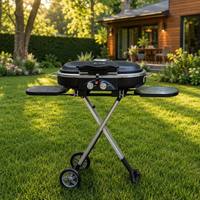 Barbecue à gaz sans fumée pliable pour camping et extérieur, avec four et gril, vente en gros