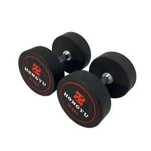 New arrive round headed rubber covered dumbbells 15kg fitness weights dumbbells