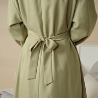 Abaya Turque en Lin Tendance 2 Pièces, Robe Musulmane Élégante pour Femmes, Hijab en Coton, Livraison Gratuite