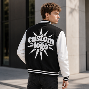 <span class=keywords><strong>Giacca</strong></span> Varsity OEM da Uomo Arancione <span class=keywords><strong>Beige</strong></span> Pesante con Patch in Ciniglia, Corpo in Lana, Maniche in <span class=keywords><strong>Pelle</strong></span>, <span class=keywords><strong>Giacca</strong></span> Letterman Personalizzata con Motivi - Product Image 3