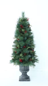 Sapin de Noël Artificiel pour Décoration Intérieure avec Baies et Cônes de Pin - Arvores De Natal Arbol De Navidad - Product Image 2