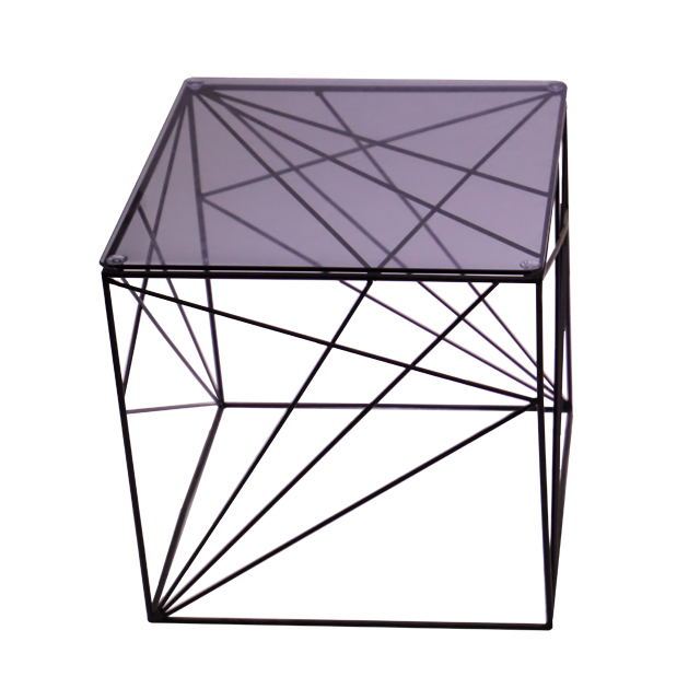Table basse en verre de luxe moderne chrome table d'appoint