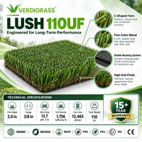 Gazon artificiel Lush 110UF à haute perméabilité, résistant aux UV, 110 oz, gazon paysager économiseur d'eau pour les cours résidentielles en Floride