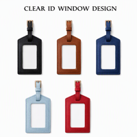 Etiqueta de Equipaje de Cuero PU con Logotipo Grabado Personalizado, Tarjeta de Identificación para Maleta, Venta al por Mayor, Bajo MOQ