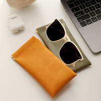 Étuis et sacs de rangement pour lunettes en cuir PU personnalisés, souples, à fermeture par pression, pour la mode et la vente en gros