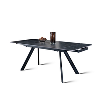 Prix de gros Table à manger rectangulaire en céramique noire extensible design pour 4 6 places
