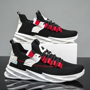 Men's Running Shoes Free sample knitted big size Tennis Walking Sneaker