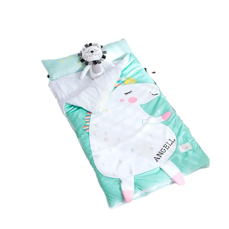 Мультяшный складной зимний детский спальный мешок с защитой от ударов, бархатный детский спальный мешок в форме животного
