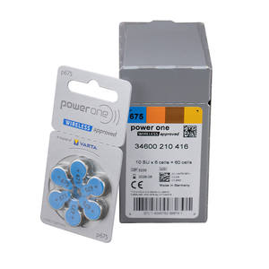 60PCS POWER ONE A675 Zinc <span class=keywords><strong>Air</strong></span> Sans Fil Approuvé P675 675A Batterie pour Prothèses Auditives - Product Image 3