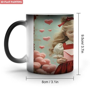 Taza de Café para Despertar por la Mañana, 11 oz, Cerámica Negra Esmerilada, Taza Mágica que Cambia de Color con el Calor - Product Image 1