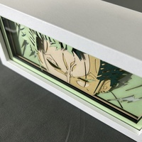 Lampe en papier découpé Anime Pirate King, cadre photo en papier 3D, décoration de table, lampe de nuit Luffy, lampe de chevet Zorro pour chambre à coucher