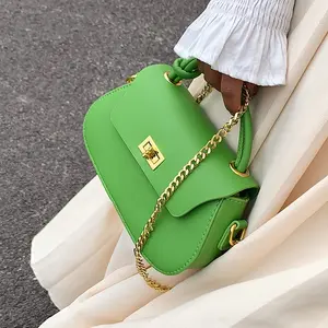 Moda nuova catena borse eleganti firmate borsetta tinta unita borse a tracolla di lusso a tracolla da donna