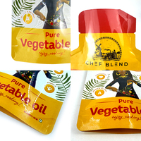 Pochette souple personnalisée de qualité alimentaire avec logo, anti-fuite, pour l'emballage d'huile de cuisson, de jus et de sauces