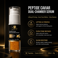 Sérum Visage Anti-Âge Hydratant et Raffermissant au Caviar et Peptides à Double Chambre Marque Blanche