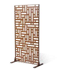 Metal Privacy <strong>Screen</strong>, <strong>Free</strong> <strong>Standing</strong> Privacy <strong>Screen</strong> with Stable Heavy Base Spliced Decoration Fence <strong>for</strong> Patio, Balcony - Product Image 4