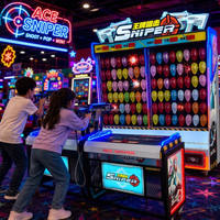 Machine de jeu d'arcade 2 joueurs, thème parc d'attractions, idées de jeux de tir interactifs en métal à grande échelle pour fête foraine, à vendre