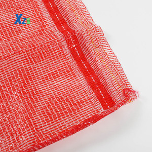 Sac en gaze Leno blanc, vert et rouge avec cordon - Product Image 5