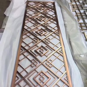 EX696 Stainless Steel Laser Cut Foldable <b>Screen</b> Divider with Modern Design for Living Room Entrance MultiFunctional <b>Panel</b> Gold - Product Image 2