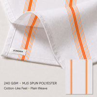 Servilleta Comercial Artesanal Reutilizable con Rayas Naranjas 18x22 240GSM de Poliéster Hilado MJS Teñido para Bistro, Restaurante, Hotel, Lino OEM