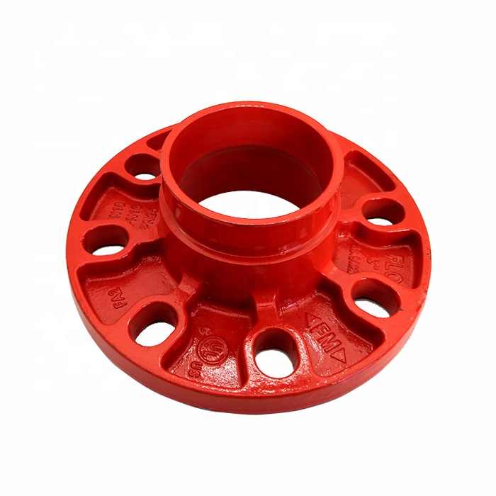 FM Approved Durable Fire Fighting Ductile Cast Iron Grooved Rigid Fittings Connect Flange