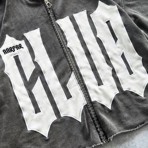 Ensemble sweat-shirt et pantalon pour homme en coton 100% avec logo personnalisé, streetwear, sweat-shirt lourd délavé à l'acide - Product Image 2