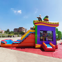Structure gonflable extérieure pour enfants, combo station de pompiers et toboggan aquatique, château gonflable commercial en PVC, capacité 500 kg, garantie 3 ans