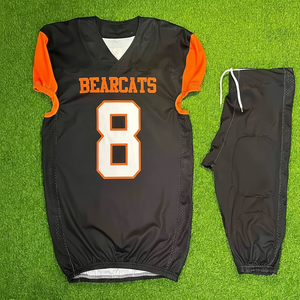 La más alta calidad de diseño personalizado sublimación jóvenes uniformes de fútbol americano aparejos sarga Jersey pantalones integrados - Product Image 1