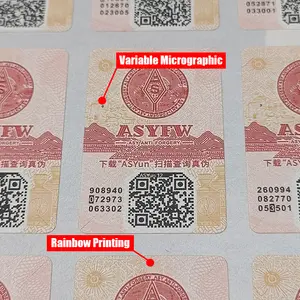Anti-counterfeit Customized Label Logo QR Code