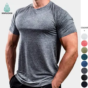 Vente chaude 90% polyester 10% Spandex Logo privé personnalisé vêtements d'entraînement T-shirts de sport vêtements de fitness hommes t-shirt