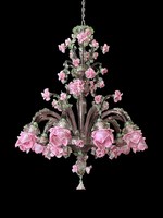 Lustre suspendu en verre de Murano rose et vert, fait main, élégant et luxueux, pour hôtel, maison, salon