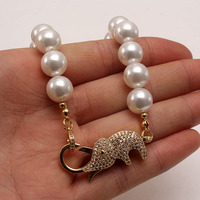 Offre Spéciale mode femmes bijoux coquille perle chaîne collier cubique Zircon fermoir pendentif collier 18K plaqué or gros tour de cou